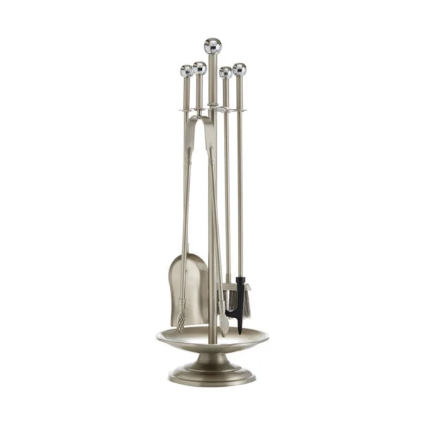 Fireplace stand tool Zogometal 1150-B6N - Matt Nickel/Chrome