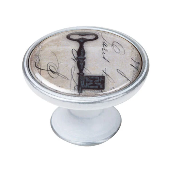 Πόμολο επίπλου Nesu 550PB43 - Αντικέ Ασημί - Φ37mmΧ26mm