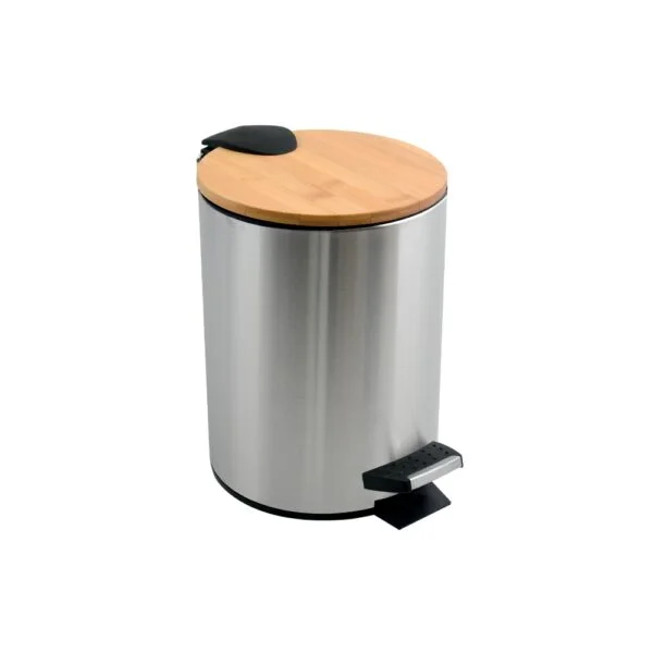 Χαρτοδοχείο μπάνιου Spirella Adonis – Inox Ματ Bamboo – 5L
